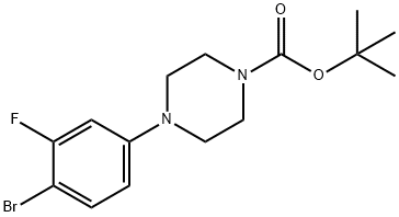 1-Piperazinecarboxylic acid, 4-(4-bromo-3-fluorophenyl)-, 1,1-dimethylethyl ester Struktur