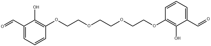 Benzaldehyde, 3,3'-[1,2-ethanediylbis(oxy-2,1-ethanediyloxy)]bis[2-hydroxy- Struktur