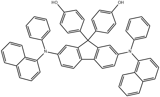 Phenol, 4,4'-[2,7-bis(1-naphthalenylphenylamino)-9H-fluoren-9-ylidene]bis- Struktur