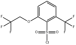 2-(2,2,2-trifluoroethoxy)-6-trifluoromethylbenzenesulfonyl chloride Struktur