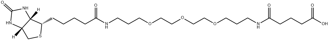 10,13,16-Trioxa-6,20-diazapentacosanoic acid, 25-[(3aS,4S,6aR)-hexahydro-2-oxo-1H-thieno[3,4-d]imidazol-4-yl]-5,21-dioxo- Struktur