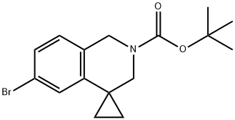 tert-butyl 6-bromo-2,3-dihydro-1H-spiro-[cyclopropane-1,4-isoqinoline]-2-carboxylate Struktur