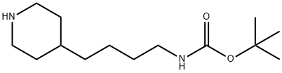 Carbamic acid, N-[4-(4-piperidinyl)butyl]-, 1,1-dimethylethyl ester Struktur