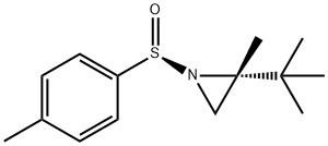 Aziridine, 2-(1,1-dimethylethyl)-2-methyl-1-[(R)-(4-methylphenyl)sulfinyl]-, (2R)- Struktur