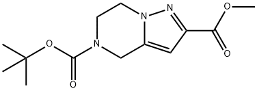 Pyrazolo[1,5-a]pyrazine-2,5(4H)-dicarboxylic acid, 6,7-dihydro-, 5-(1,1-dimethylethyl) 2-methyl ester Struktur