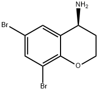 2H-1-Benzopyran-4-amine, 6,8-dibromo-3,4-dihydro-, (4S)- Struktur