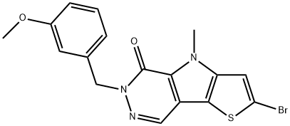 2-Bromo-4,6-dihydro-6-[(3-methoxyphenyl)methyl]-4-methyl-5H-thieno[2′,3′:4,5]pyrrolo[2,3-d]pyridazin-5-one Struktur