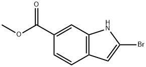 1H-Indole-6-carboxylic acid, 2-bromo-, methyl ester Struktur