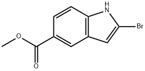 1H-Indole-5-carboxylic acid, 2-bromo-, methyl ester Struktur