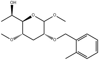 allo-Heptopyranoside, methyl 3,7-dideoxy-4-O-methyl-2-O-(2-methylphenyl)methyl- Struktur