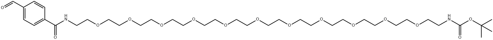 tert-Butyl 1-(4-Formylphenyl)-1-oxo-5,8,11,14,17,20,23,26,29,32,35-undecaoxa-2-azaheptatriacontan-37-ylcarbamate Struktur