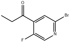 1-Propanone, 1-(2-bromo-5-fluoro-4-pyridinyl)- Struktur