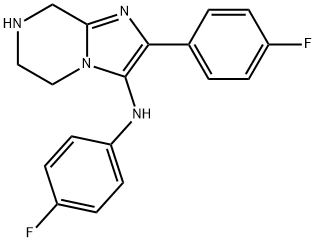 N,2-Bis(4-fluorophenyl)-5,6,7,8-tetrahydroimidazo[1,2-a]pyrazin-3-amine Struktur