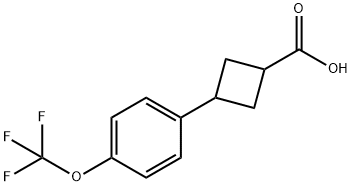 3-[4-(trifluoromethoxy)phenyl]cyclobutane-1-carboxylic acid Struktur