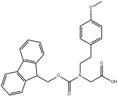 2-({[(9H-fluoren-9-yl)methoxy]carbonyl}[2-(4-methoxyphenyl)ethyl]amino)acetic acid Struktur