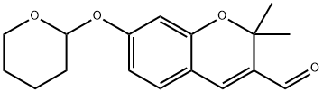 2H-1-Benzopyran-3-carboxaldehyde, 2,2-dimethyl-7-[(tetrahydro-2H-pyran-2-yl)oxy]- Struktur