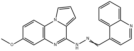 4-Quinolinecarboxaldehyde, 2-(7-methoxypyrrolo[1,2-a]quinoxalin-4-yl)hydrazone Struktur