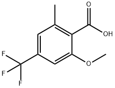 Benzoic acid, 2-methoxy-6-methyl-4-(trifluoromethyl)- Struktur