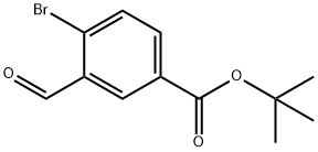 Benzoic acid, 4-bromo-3-formyl-, 1,1-dimethylethyl ester Struktur