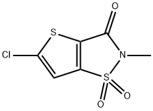 Thieno[2,3-d]isothiazol-3(2H)-one, 5-chloro-2-methyl-, 1,1-dioxide Struktur