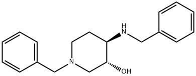 3-Piperidinol, 1-(phenylmethyl)-4-[(phenylmethyl)amino]-, (3R,4R)- Struktur