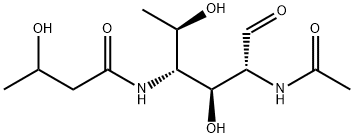 2-N-acetyl-4-N-(3-hydroxybutanoyl)-2,4,6-trideoxyglucose Struktur