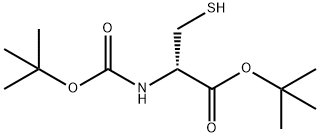 D-Cysteine, N-[(1,1-dimethylethoxy)carbonyl]-, 1,1-dimethylethyl ester Struktur