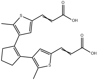 2-Propenoic acid, 3,3'-[1-cyclopentene-1,2-diylbis(5-methyl-4,2-thiophenediyl)]bis- Struktur