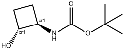 rel-tert-butyl N-[(1S,2S)-2-hydroxycyclobutyl]carbamate Struktur