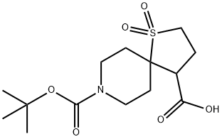 8-(Tert-Butoxycarbonyl)-1-Thia-8-Azaspiro[4.5]Decane-4-Carboxylic Acid 1,1-Dioxide(WX100995) Struktur