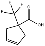 1-(trifluoromethyl)cyclopent-3-ene-1-carboxylic acid Struktur