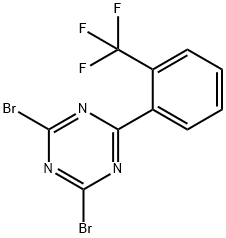 2,4-Bromo-6-(2-trifluoromethylphenyl)-1,3,5-triazine Struktur