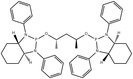 1H-1,3,2-Benzodiazaphosphole, 2,2'-[[(1S,3S)-1,3-dimethyl-1,3-propanediyl]bis(oxy)]bis[octahydro-1,3-diphenyl-, (3aS,3'aS,7aS,7'aS)- Struktur