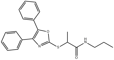 2-((4,5-Diphenyloxazol-2-yl)thio)-N-pr opylpropanamide Struktur