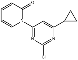 2-chloro-4-(1H-pyridin-2-one)-6-cyclopropylpyrimidine Struktur