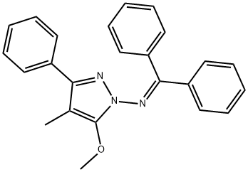 1H-Pyrazol-1-amine, N-(diphenylmethylene)-5-methoxy-4-methyl-3-phenyl- Struktur