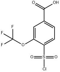 4-(chlorosulfonyl)-3-(trifluoromethoxy)benzoic acid Struktur