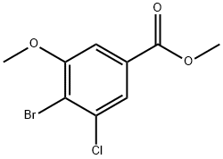 Benzoic acid, 4-bromo-3-chloro-5-methoxy-, methyl ester Struktur