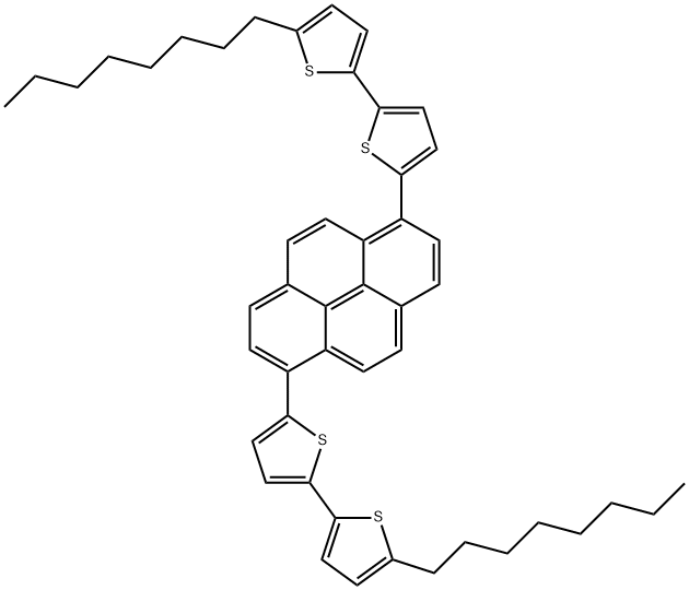 1,6-Bis(5'-octyl-2,2'- bithiophen-5-yl)pyrene Struktur