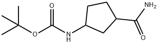 tert-butyl N-(3-carbamoylcyclopentyl)carbamate Struktur