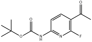 Carbamic acid, N-(5-acetyl-6-fluoro-2-pyridinyl)-, 1,1-dimethylethyl ester Struktur