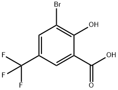 Benzoic acid, 3-bromo-2-hydroxy-5-(trifluoromethyl)- Struktur