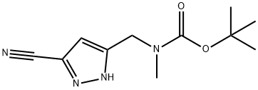 N-[(3-cyano-1H-pyrazol-5-yl)methyl]-N-methyl-, 1,1-dimethylethyl ester Struktur