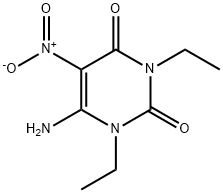 2,4(1H,3H)-Pyrimidinedione, 6-amino-1,3-diethyl-5-nitro- Struktur