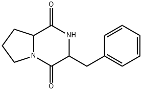 Pyrrolo(2,1-F)pyrazine-1,4-dione, 2,3,6,7,8,8A-hexahydro-3-(phenylmethyl)- Struktur