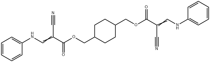 4-(2-cyano-3-phenylamino)-acryloyloxy-methyl-cyclohexyl-methyl 2-cyano-3-phenylamino)-acrylate Struktur