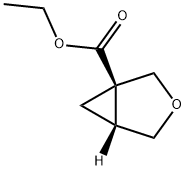 (1R,5R)-ethyl 3-oxa-bicyclo[3.1.0]hexane-1-carboxylate Struktur