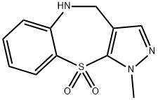 1-methyl-4,5-dihydro-1H-benzo[b]pyrazolo[4,3-f][1,4]thiazepine 10,10-dioxide Struktur