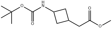 Cyclobutaneacetic acid, 3-[[(1,1-dimethylethoxy)carbonyl]amino]-, methyl ester Struktur