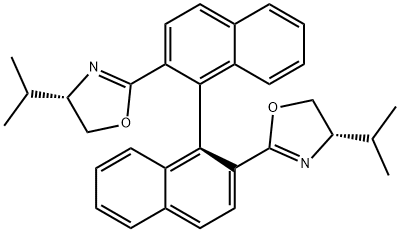 (S)-2,2'-bis((S)-4-isopropyl-4,5-dihydrooxazol-2-yl)-1,1'-binaphthalene Struktur